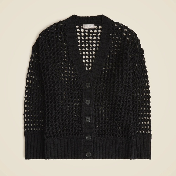 New JCREW Size XXS Montauk Relaxed Cardigan Sweater in Black $138 CJ452 - Picture 1 of 5